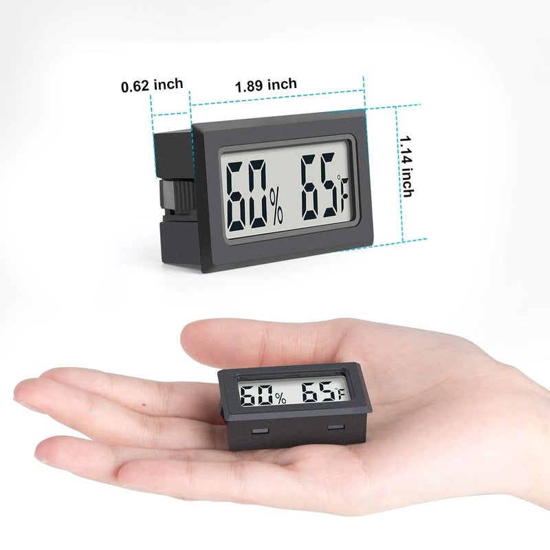 DWEPTU Mini Digital Thermometer 2-Pack Hygrometer Indoor Humidity Monitor Temperature Humidity Gauge Meter with Fahrenheit (℉) for Humidors, Greenhouse, Garden, Cellar, Closet Etc by - Image 2
